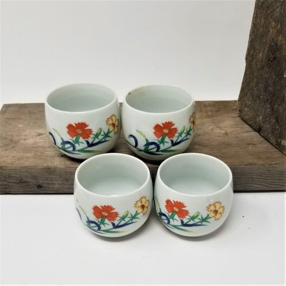 Vintage Flower Tea Cups Made in Japan - Picture 2 of 6